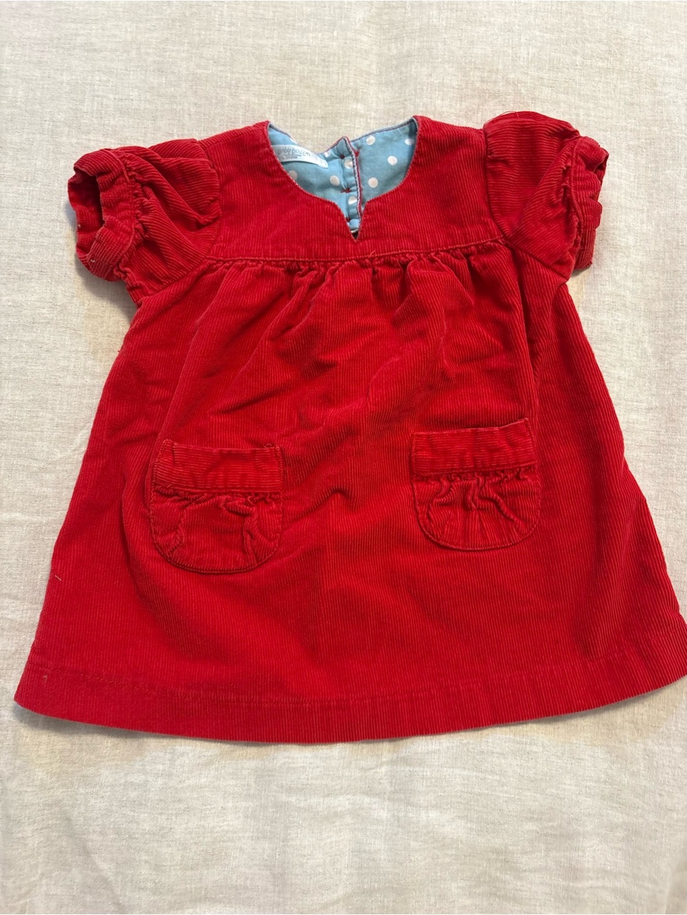Baby Boden Red Corduroy Dress